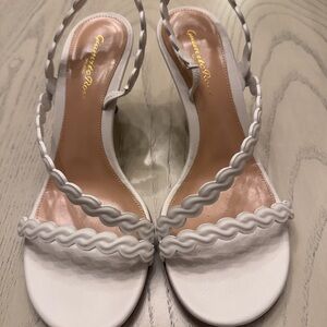 Gianvito Rossi White Braided-Strap Slingback Sandals NWT